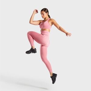 Gymshark Vital Seamless Leggings Small Pink Marl High Waisted Glute Contour